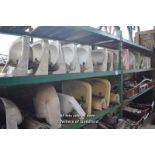 THREE SHELVES OF MIXED SANITARY WARE