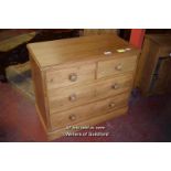 PINE CHEST OF TWO OVER TWO DRAWERS, 98CM WIDE