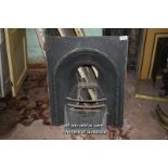 DECORATIVE CAST IRON FIRE INSERT, 76CM X 91CM