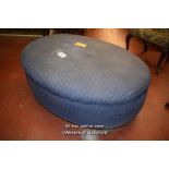 LARGE OVAL FOOT STOOL ON BUN FEET, 93CM