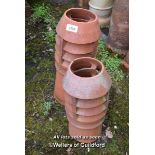TWO MIXED VENTED CHIMNEY POTS