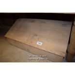 LARGE PINE WRITING SLOPE, 94CM X 48CM 35CM