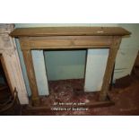 GILTED PINE FIRE SURROUND WITH FLORAL CORBELS AND REEDED DETAIL, 126CM X 26CM X 114CM