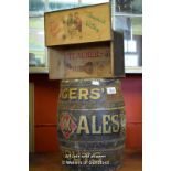 ROGERS PALE ALE BARREL AND TEACHERS WHISKY BOX