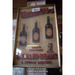 WHITBREADS BOTTLED BEER ADVERTISING CARD, FRAMED AND GLAZED, 43.5 X 28CM