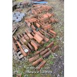 THREE PALLETS OF MIXED DECORATIVE RIDGE BRICKS