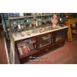 GLAZED DISPLAY CASE WITH MARBLE SURFACE