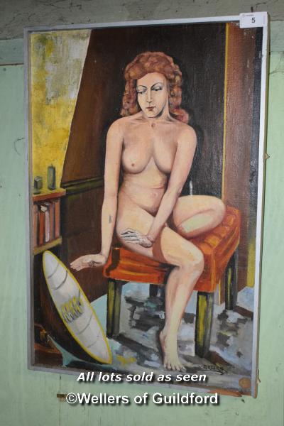 Z DRECKI, OIL ON CANVAS, NUDE FEMALE, 91CM X 61CM