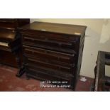 19TH CENTURY CONTINENTAL OAK CHEST OF FOUR LONG DRAWERS, 102CM WIDE