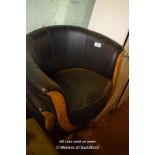 PAIR OF ART DECO ARMCHAIRS, ONE LACKS BASE