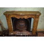 MARBLE PAINTED STYLE PINE FIRE SURROUND, 128CM X 37CM X 102CM