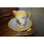 YELLOW PAINTED JUG AND BASIN (2370 EIS)