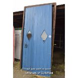 PAIR OF LARGE CHURCH STYLE DOORS WITH FRAME, TOTAL SPAN 144CM X 290CM HIGH
