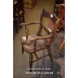 BEECH AND ELM BAR BACK WINDSOR CARVER CHAIR