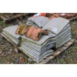 PALLET OF APPROX 35 COPING STYLE GREY ROOF TILES