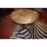 OAK CIRCULAR TRIPOD TABLE, 77CM DIAMETER