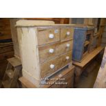 STRIPPED PINE CHEST OF DRAWERS COMPRISING TWO SMALL OVER TWO LONG DRAWERS