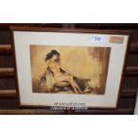 FRAMED AND GLAZED WATERCOLOUR OF A NUDE LADY BY L H WHITLEY 90 (C2357 HSX)