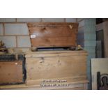 TWO MIXED WOODEN BLANKET BOXES