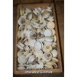 BOX OF MIXED WHITE PORCELAIN HANDLES