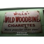 VINTAGE METAL SIGN 'WILLS'S WILD WOODBINE CIGARETTES', 91CM X 61CM (25487 WUD)