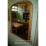 GILT FRAMED OVERMANTLE MIRROR, 104CM X 99CM