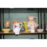 SHELF OF MIXED PORCELAIN WARE