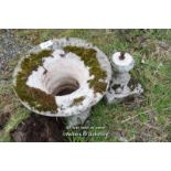 COMPOSITION STONE PLANTER ON PLINTH