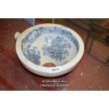 SHANKS PATENT WHITE AND BLUE TOILET BOWL