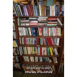 SEVEN SHELF BOOKCASE FULL OF MIXED BOOKS