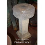 COMPOSITION STONE PLINTH WITH CIRCULAR TOP