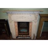 DECORATIVE CAST IRON COMBINATION FIREPLACE WITH DECORATIVE TILES, 124CM X 20CM X 125CM