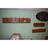 THREE SETS OF COAT HOOKS