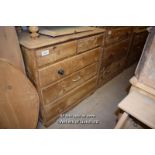 STRIPPED PINE CHEST OF DRAWERS COMPRISING TWO SMALL OVER THREE LONG DRAWERS