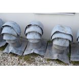 *SET OF THREE GALVANISED VENTILATION DUCT TOPS