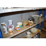 *SHELF OF PORCELAIN WARE AND COLLECTABLES