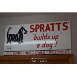 *REPRODUCTION PAINTED SIGN 'SPRATTS', 455MM X 210MM