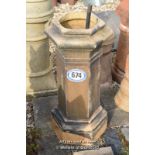 *HEXAGONAL BUFF CHIMNEY POT, 770MM HIGH