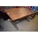 *OAK PLANK TOP TABLE, 1830MM X 820MM X 740MM