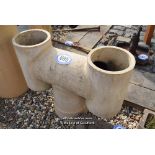 *TWIN STACKED BUFF CHIMNEY POT, 580MM HIGH