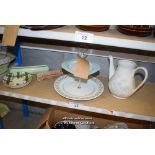 *SHELF OF PORCELAIN WARE AND COLLECTABLES