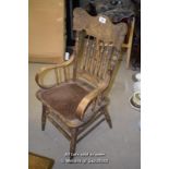 *ONE DECORATIVELY CARVED CARVER CHAIR