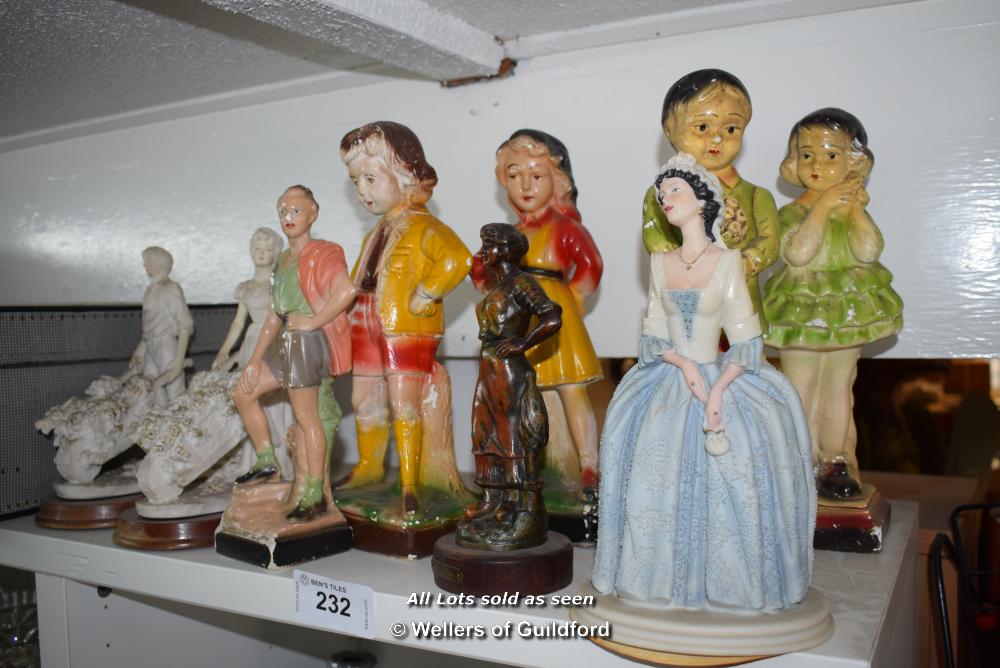 *TOP SHELF OF PORCELAIN FIGURINES