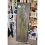 *FIBREGLASS PLAQUE DEPICTING A KNIGHT, 1600MM X 515MM