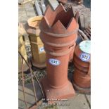 *CROWN TOP RED CHIMNEY POT, 1050MM HIGH (A/F)