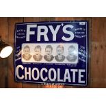 *VINTAGE ENAMELLED SIGN, 'FRYS CHOCOLATE', 910MM X 760MM