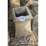 *SMALL SQUARE FORM BUFF CHIMNEY POT, 530MM HIGH