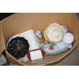 *BOX CONTAINING PORCELAIN WARE AND COLLECTABLES