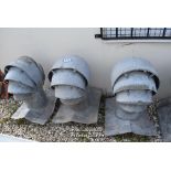 *SET OF THREE GALVANISED VENTILATION DUCT TOPS