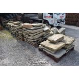 *SEVEN PALLETS CONTAINING OVER FORTY SQUARE METERS OF MIXED THICKNESS FLAGSTONES